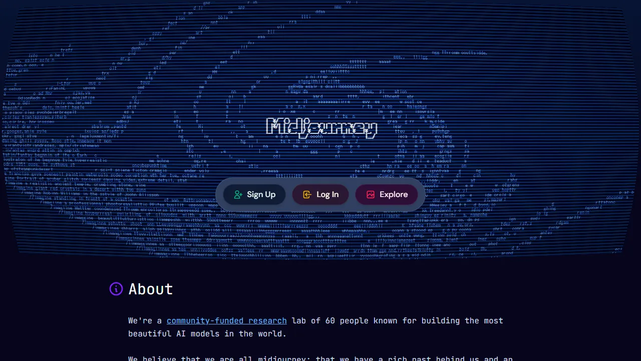Captura de la interfaz de Midjourney mostrando el panel principal