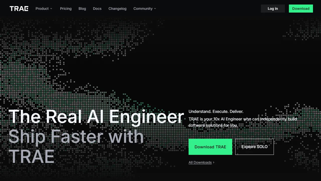 Captura de la interfaz de Trae mostrando el panel principal